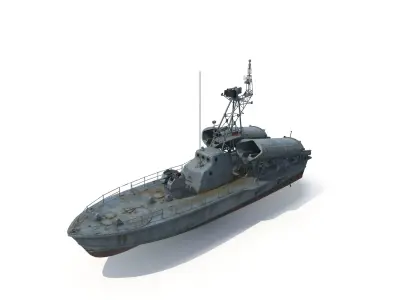 Soviet missile boat Project 183-R Low-poly 3D model