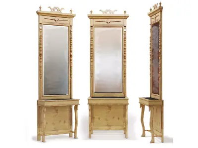 Antique mirror with console 3D model