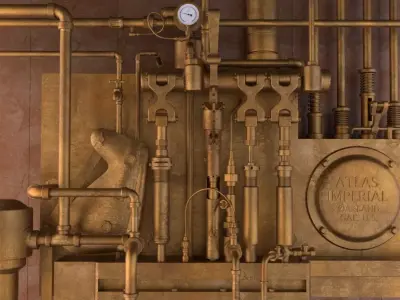 Industrial Installation Low-poly 3D model