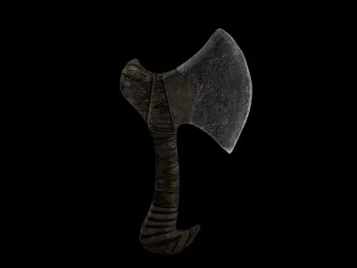 Prehistoric Battle Axe Low-poly 3D model