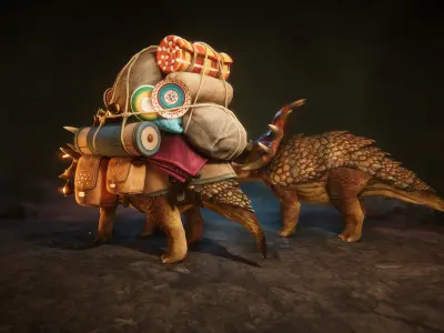 Merchant lizard Low-poly 3D model
