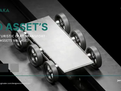 Futuristic cart transport 3d assets V4 Base Low-poly 3D model