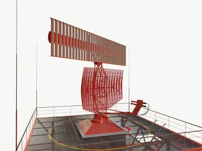 Airport Radar for Air Traffic Control Low Poly PBR 3D model