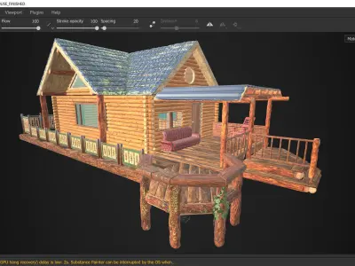 The lake house barn log cabin 3D model 3D model