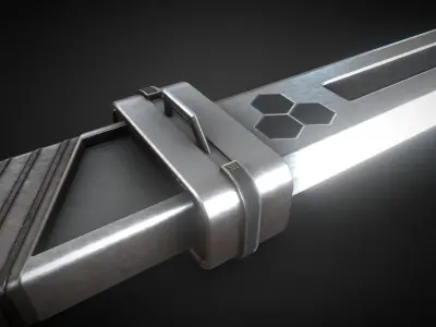 Futuristic Sword Low-poly 3D model 37