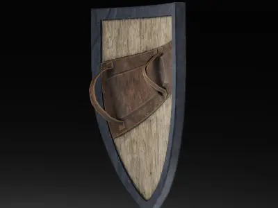 Heater Medieval Shield Low-poly 3D model