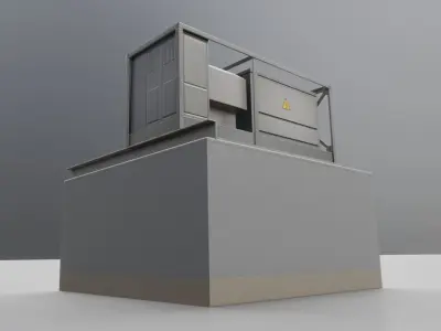Power Storage Container with Control Module 2 Low-poly 3D model