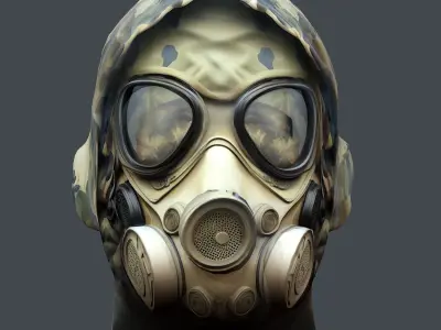 Gas mask helmet 3d model military combat Low-poly 3D model Low-poly 3D model purchase