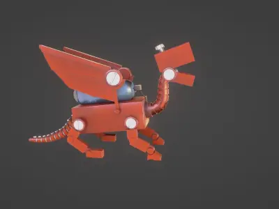 Toy Dragon Rigged and Animated 3D Model  Low-poly 3D model