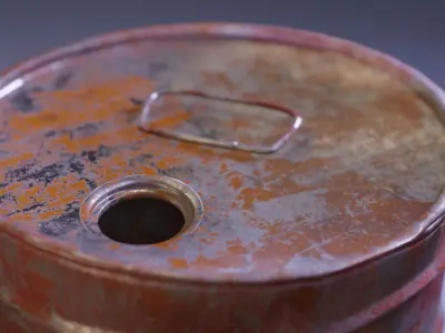  Post-apocalyptic metal barrel Low-poly 3D model