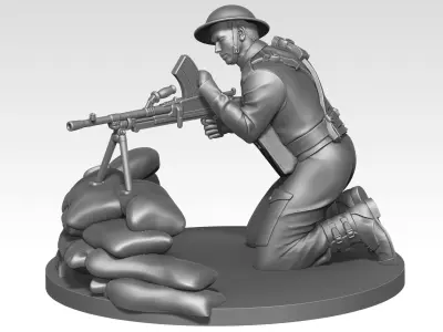 British soldier ww2 3D 08 3D print model