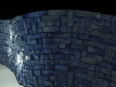 Wall Stylized Low-poly 3D model