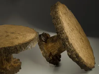 Realistic Wooden Table Low-poly 3D model