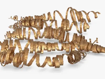 Spiral Gold Shavings from Jewelry Lathe Gold 3D model