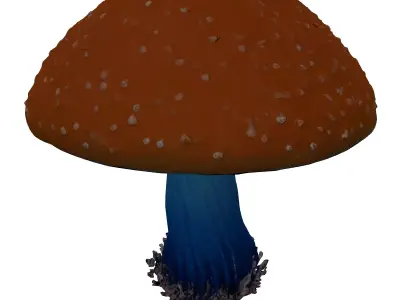 Fantasy Bioluminescent Mushroom 3D Model 3D model