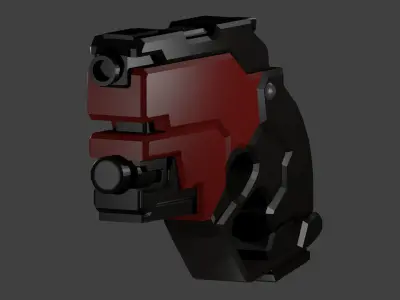 Tiny sci-fi gun Low-poly 3D model