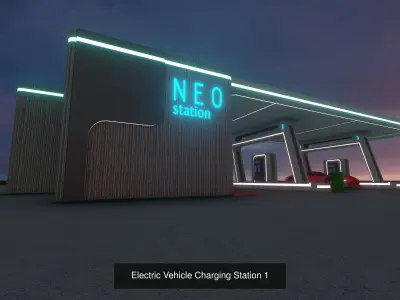 Electric Vehicle Charging Stations 3D Model Collection 3D Model Pack