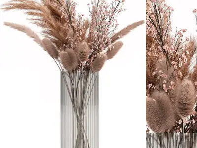 Decorative pampas bouquet 3D model