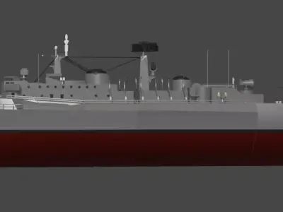 British County Class Destroyer 3D model