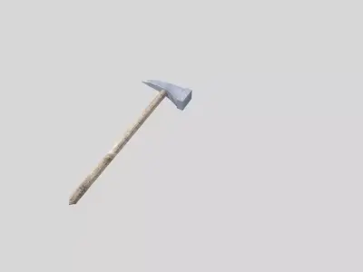low poly medieval battle hammer Low-poly 3D model