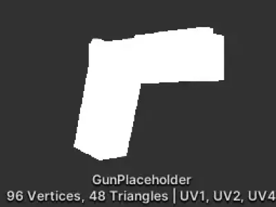 Lowpoly Gun placeholder vertices triangles uvv Free low-poly 3D model