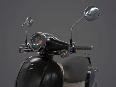 Game Ready Motorcycle scooter Low-poly 3D model