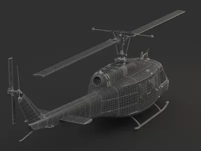 Bell UH-1D Huey 3D model