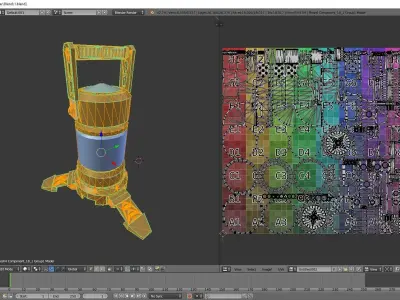 Bacon fire extinguisher in middle of stage 3D model