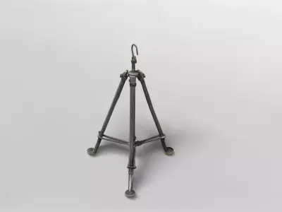 Adjustable Metal Tripod Stand with Hook 3D model