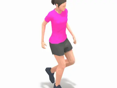 rest Exercise Woman Animation Low-poly 3D model