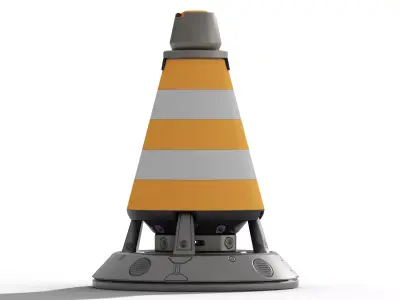 Sci-Fi Futuristic Road Barrier v2 Low-poly 3D model