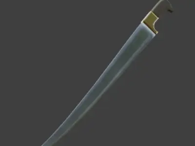 Charay sword with golden handle 3D model