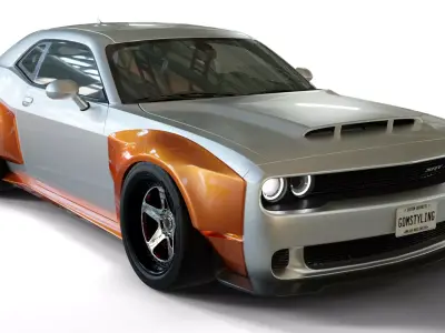 Dodge Challenger SRT Hellcat KROTOV Widebody Low-poly 3D model