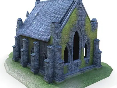 Medieval Building 57 Little Church Low-poly 3D model
