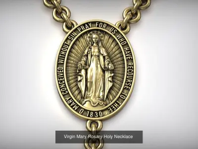 Holy Rosary Set Virgin Mary Jesus Christ  3D Model Pack