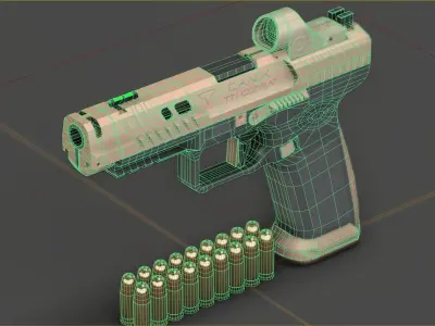 Canik TTI-Combat with Pelican Case Low-poly 3D model