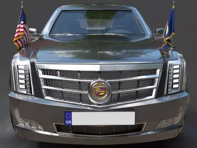 United States Presidential Limousine Ultra High-Poly Masterpiece 3D model