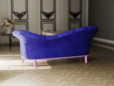 Furniture Sofa Chaise Lounge Low-poly 3D model