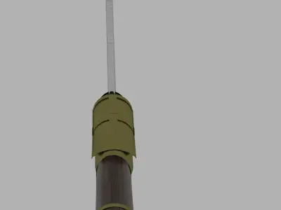 Hunting knife Low-poly 3D model 14