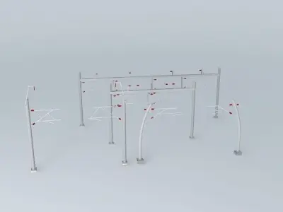 Dutch 25kV gantries Free 3D model