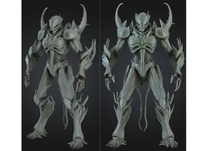 Alien Warlord Low-poly 3D model