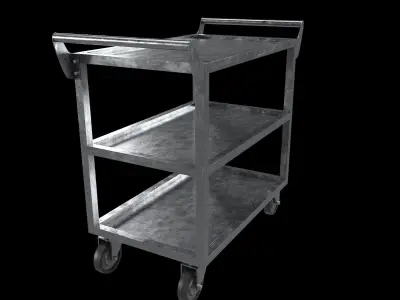 Stainless steel Heavy duty Cart  Low-poly 3D model