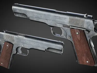 Colt M1911 Pistol Low-poly 3D model purchase