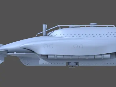 CA2 mini submarine - 1-72 scale 3D print model