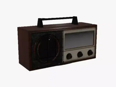 Old Classic Wooden Vintage Radio - Low Poly Low-poly 3D model