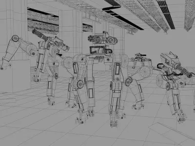 4 leg  machine 3D model