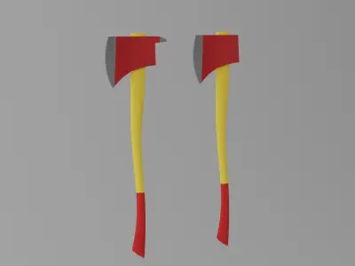 Cartoon Fire Axe 3D model