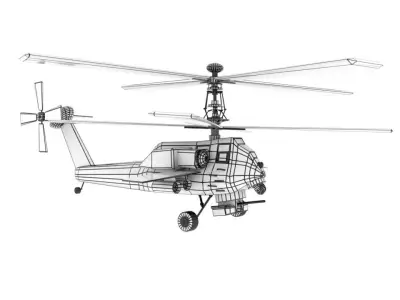 Helicopter for games Low-poly 3D model