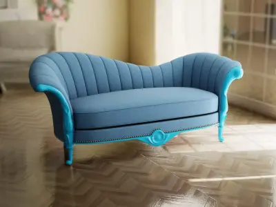 Furniture Sofa Chaise Lounge Low-poly 3D model