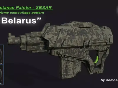Belarus - Army Camouflage Pattern - SBSAR Material  3D model